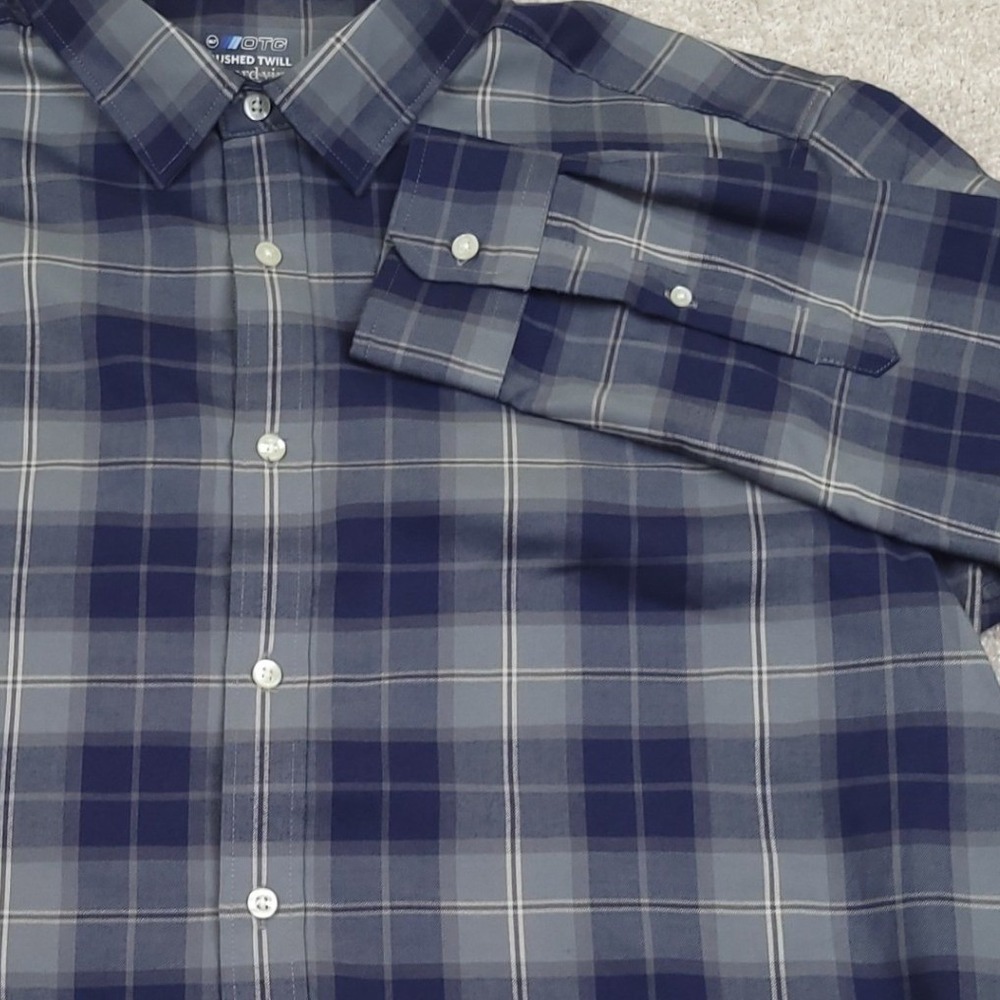 Vineyard Vines‎ OTG Brushed Twill Flannel Shirt Mens XL Blue Plaid Button Down